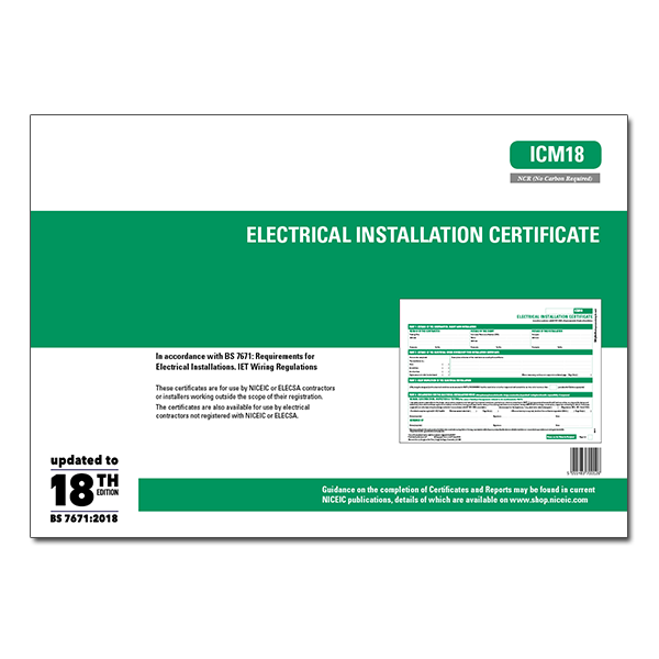 Electrical Installation Certificates ICM18 Meters 2 U